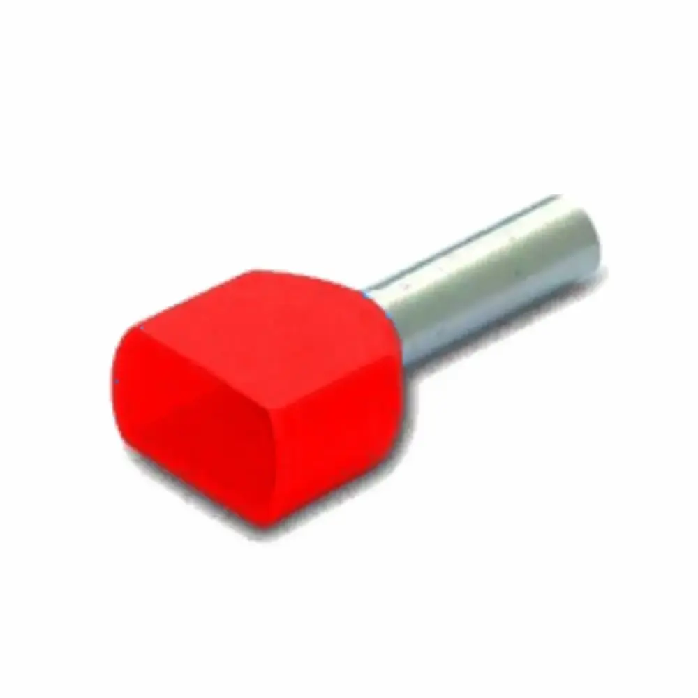 Końcówka tulejkowa izolowana podwójna, 2x1.0/18, 1.0 mm², czerwona, 200 szt. BM 006552 1