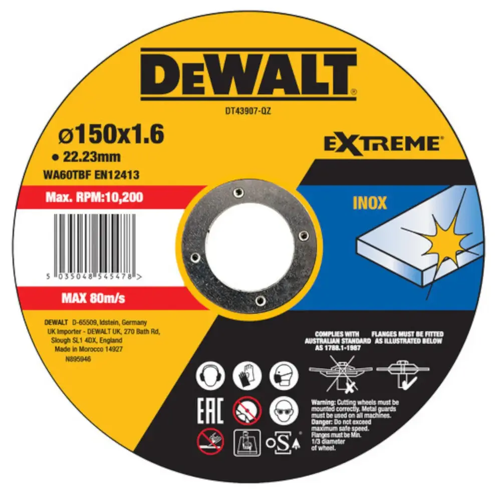 Tarcza do cięcia  ø150x1.6x22,23mm EXTREME Cutting INOX DeWalt DT43907 1