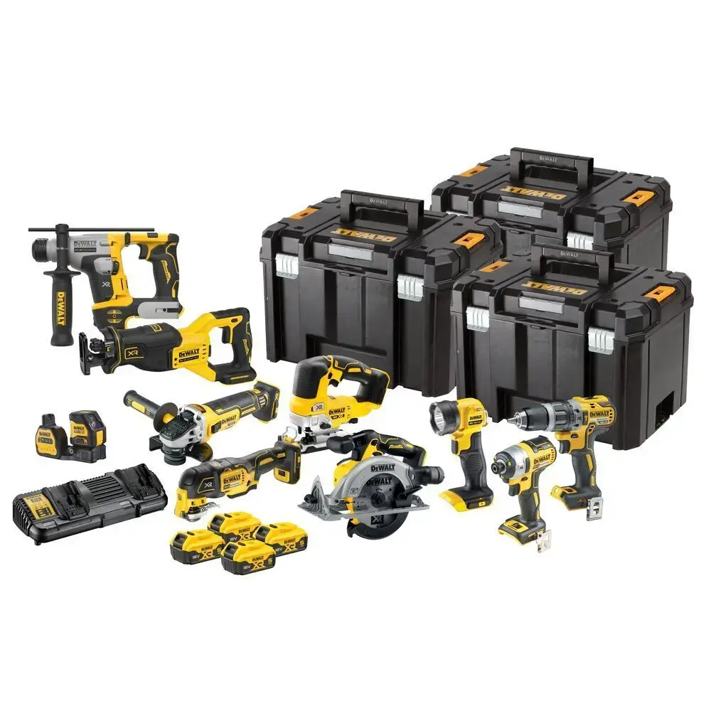 Zestaw COMBO 10szt elektronarzędzi 18V XR 4x5.0Ah DeWalt DCK1012P4T 1