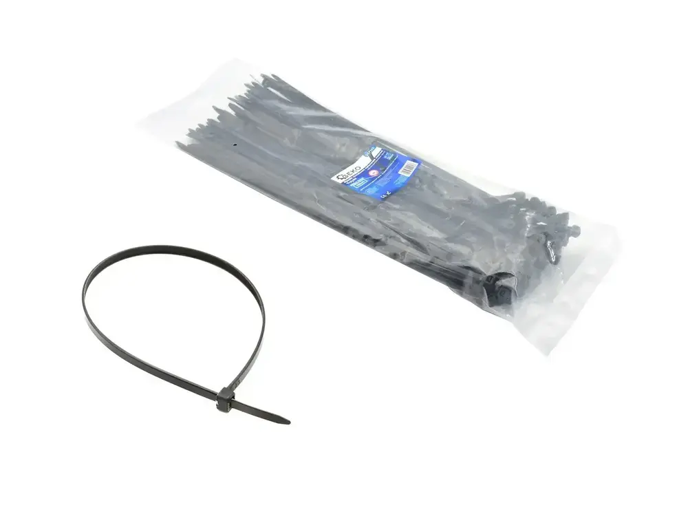 Opaska zaciskowa czarna 4.8x450mm 100szt. GEKO 1