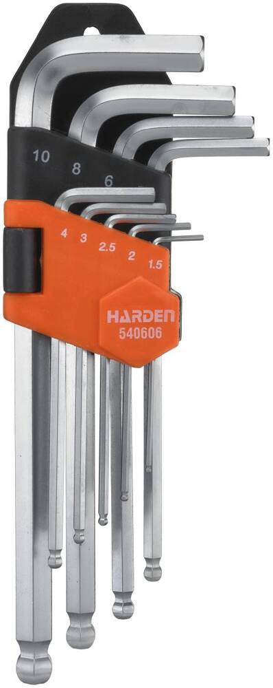 Zestaw kluczy trzpieniowych sześciokątnych z końcówką kulistą 1,5 - 10 mm Harden 1