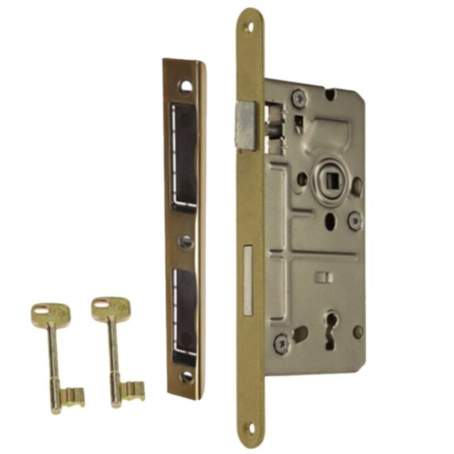 Zamek do drzwi 90/50 wpuszczany na klucz Metalplast Częstochowa  prawy 1