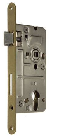 Zamek do drzwi 60/50 wpuszczany na wkładkę bębenkową wersja stolarska Metalplast Częstochowa ECONOMIC 1