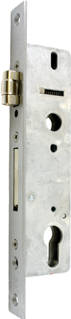 Zamek do drzwi wpuszczany na wkładkę bębenkową rolkowy Metalplast Częstochowa MC R 1