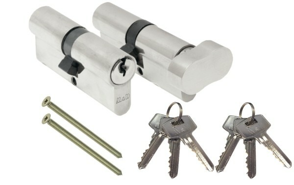 Wkładka system jeden klucz 30g/30+30/30 nikiel kpl M&D 1