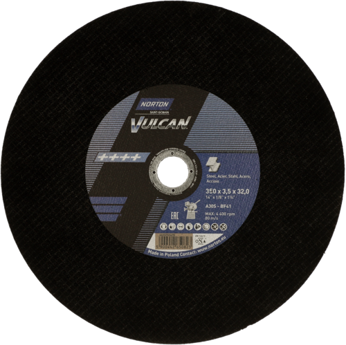Tarcza do cięcia żeliwa, kamienia 350x3,5x32 Vulcan płaska Norton 66252925470 1