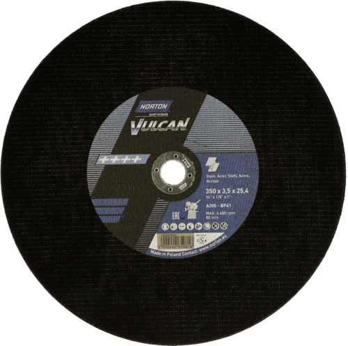 Tarcza do cięcia żeliwa, kamienia 350x3,5x25,4 Vulcan płaska Norton 66252925469 1