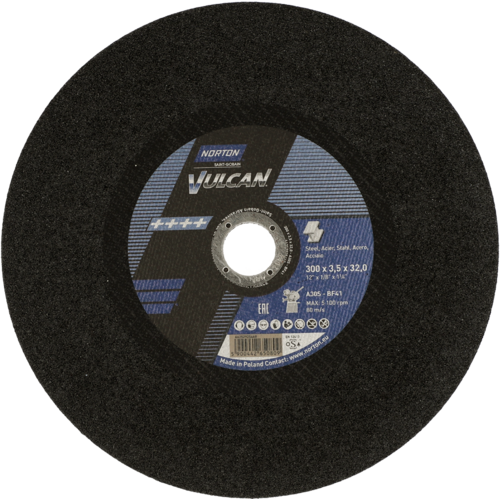 Tarcza do cięcia żeliwa, kamienia 300x3,5x32 Vulcan płaska Norton 66252925468 1