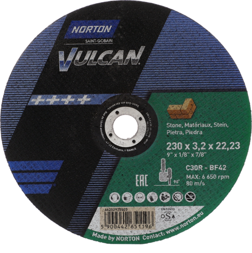 Tarcza do cięcia betonu 230x3,2x22,23 Vulcan wypukła Norton 66252925503 1