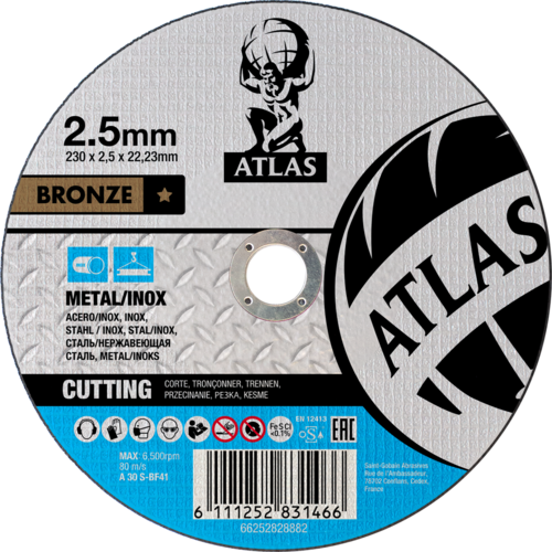Tarcza do cięcia metalu 230x2,5x22,23 Bronze płaska Atlas 66252828882 1