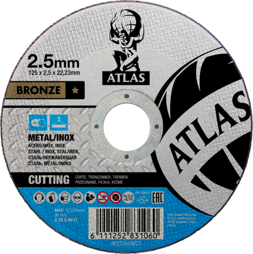 Tarcza do cięcia metalu 125x2,5x22,23 Bronze płaska Atlas 66252828877 1