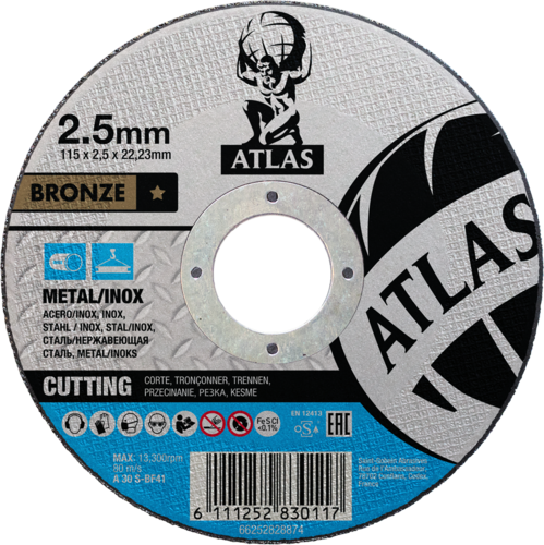 Tarcza do cięcia metalu 115x2,5x22,23 Bronze płaska Atlas 66252828874 1