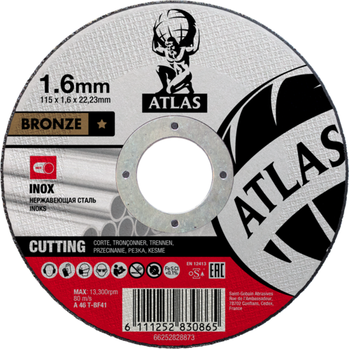 Tarcza do cięcia metalu 115x1,6x22,23 Bronze płaska Atlas 66252828873 1