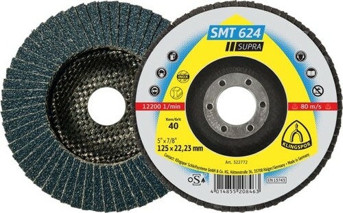 Lamelka tarcza listkowa 125 gr.36 metal/inox Klingspor SMT 624  322771 1