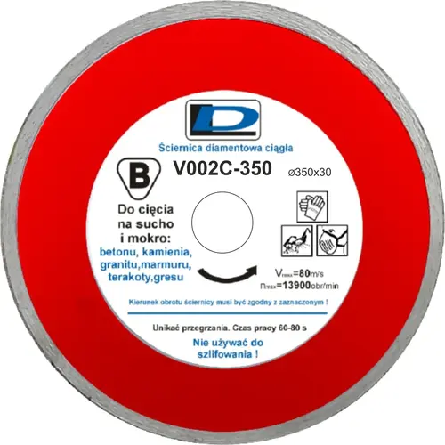 Ściernica diamentowa 350x3,4x22,2 DL V002H  1