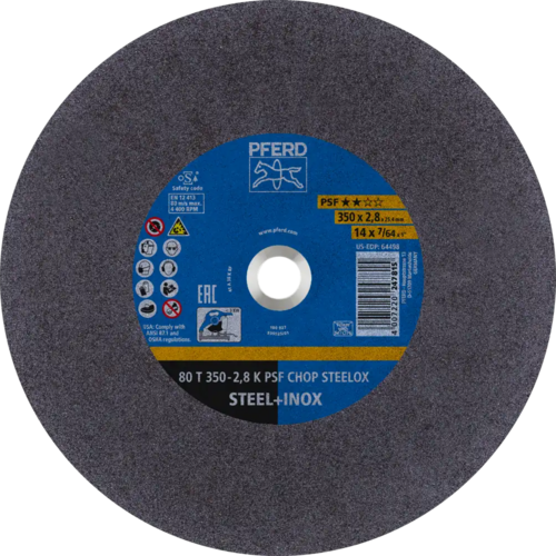 Tarcza do cięcia metalu 350x2,8x25,4 PSF CHOP STEELOX płaska Pferd 66323575 1