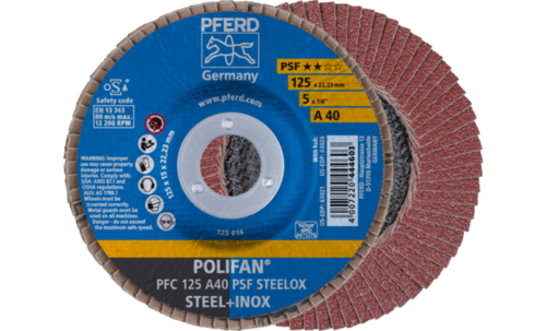 Lamelka tarcza listkowa 125 gr.40 metal/inox Pferd A PSF STEELOX  67744125 1