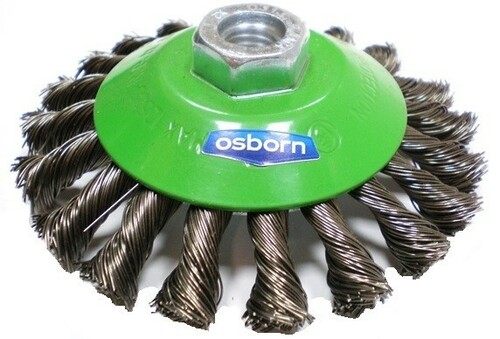 Szczotka stożkowa splatana Ø 115x15x0,5mm INOX M14 OSBORN 1
