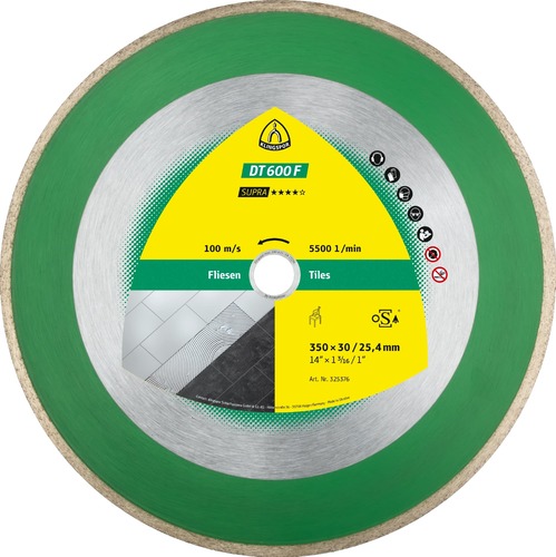 Tarcza diamentowa 350x2x30 płytki ceramiczne DT 600 F Supra Klingspor 325376 1