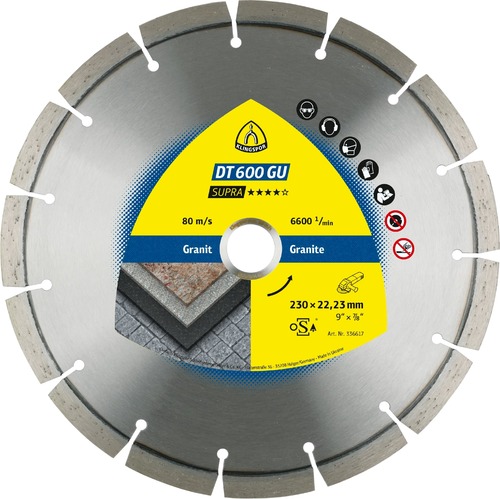 Tarcza diamentowa 125x2,4x22,23 granit DT 600 GU Supra Klingspor 336615 1