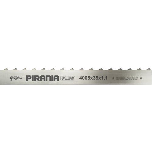 Piła taśmowa PIRANIA Plus /HOR/ 4005x35x1,1/22 do cięcia drewna świeżego na trakach taśmowych GLOBUS 1