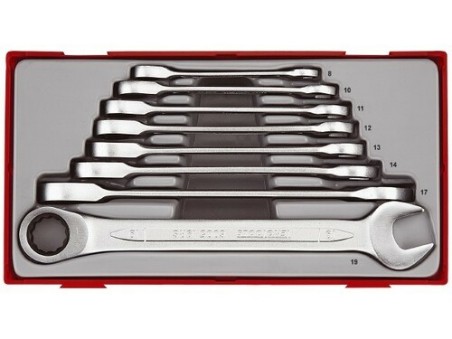 8-elementowy zestaw kluczy płasko-oczkowych zapadkowych Teng Tools TT6508RS 1