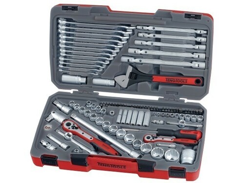 106-elementowy zestaw narzędzi nasadowych z chwytem kwadratowym 1/4'', 3/8'' i 1/2''. Teng Tools TM106 1