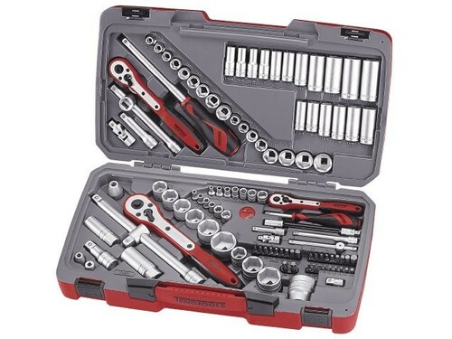 111-elementowy zestaw narzędzi nasadowych z chwytem kwadratowym 1/4'', 3/8'' i 1/2'' Teng Tools TM111 1