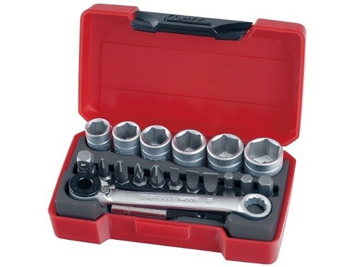 Zestaw kluczy nasadowych z chwytem kwadratowym 1/4'' Teng Tools T1419 1