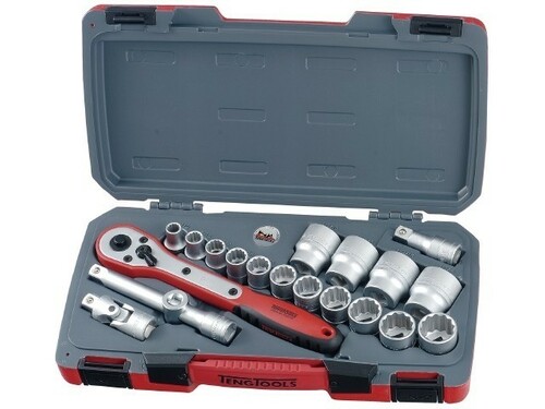 20-elementowy zestaw narzędzi nasadowych calowych z chwytem kwadratowym 1/2''. Teng Tools T1220AF 1