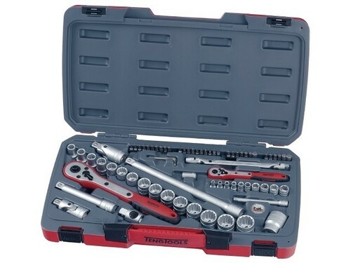 Zestaw narzędzi nasadowych z chwytem kwadratowym 1/4'' i 1/2'' Teng Tools T1272 1