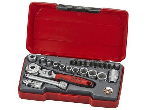 Zestaw kluczy nasadowych z chwytem kwadratowym 1/4'' Teng Tools T1424S 1
