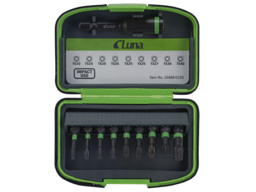Zestaw grotów 10-elementowy Impact TORX Luna, opakowanie hurtowe 1