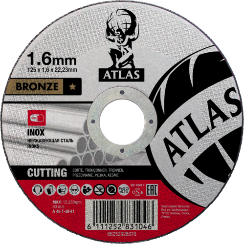 Tarcza do cięcia metalu 125x1,6x22,23 Bronze płaska Atlas 66252828876 1