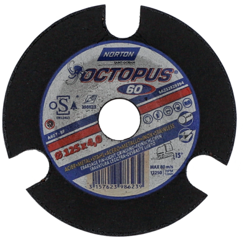 Tarcza do szlifowania metalu 125x4x22,23 Octopus płaska Norton 66252829994 1