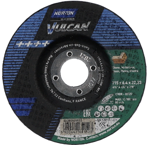 Tarcza do szlifowania betonu 115x6,4x22,23 Vulcan wypukła Norton 66252925533 1