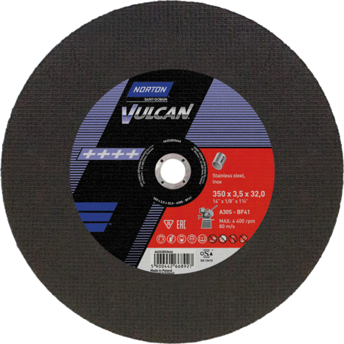Tarcza do cięcia metalu 350x3,5x32 Vulcan płaska Norton 66252833646 1