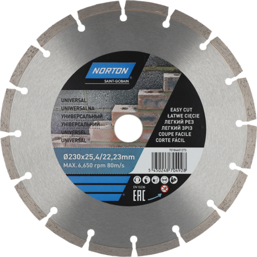Tarcza diamentowa 230x22,23 beton DIY CEE UNIVERSAL Norton 70184601273 1