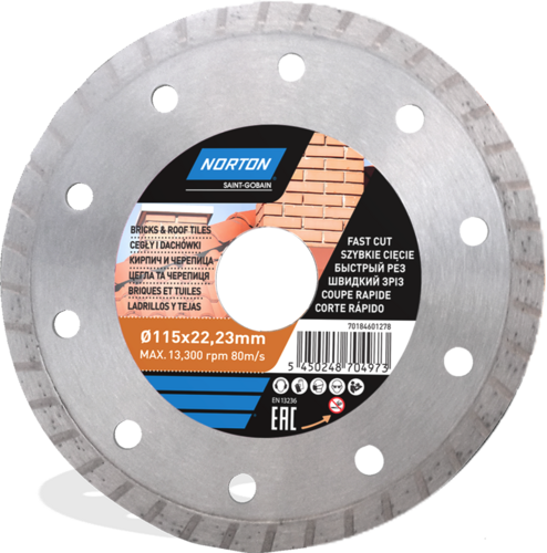 Tarcza diamentowa 115x22,23 beton DIY CEE BRICKS&TILES Norton 70184601278 1