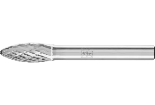 Wysokowydajny trzpień frezarski ze stopów twardych TOUGH kształt płomienia B Ø 08 × 20 mm trzpień Ø 6 mm odporny na uderzenia 1