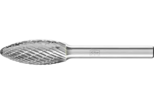 Wysokowydajny trzpień frezarski ze stopów twardych TOUGH kształt płomienia B Ø 12 × 30 mm trzpień Ø 6 mm odporny na uderzenia 1