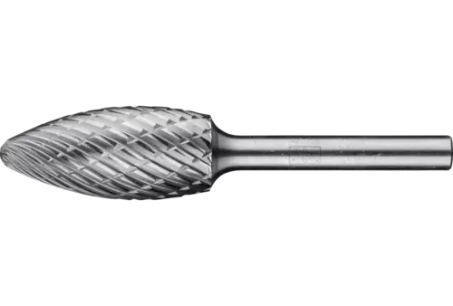 Wysokowydajny trzpień frezarski ze stopów twardych ALLROUND kształt płomienia B Ø 16 × 35 mm trzpień Ø 6 mm uniwersalne grube 1