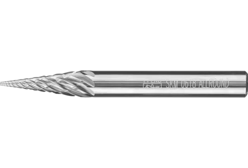 Wysokowydajny trzpień frezarski ze stopów twardych ALLROUND kształt ostrostożkowy SKM Ø 06x18 mm trzonek Ø6mm uniwersalny 1