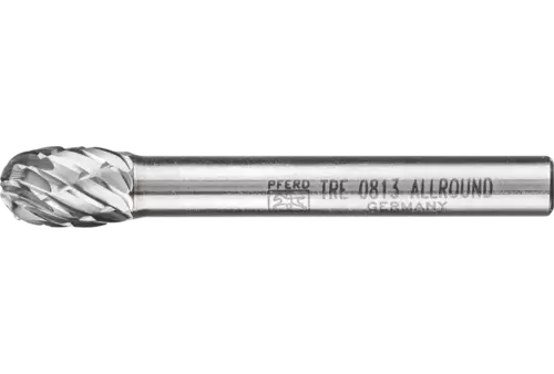 Wysokowydajny trzpień frezarski ze stopów twardych ALLROUND kształt kropli TRE Ø 08 × 13 mm trzpień Ø 6 mm uniwersalne grube 1