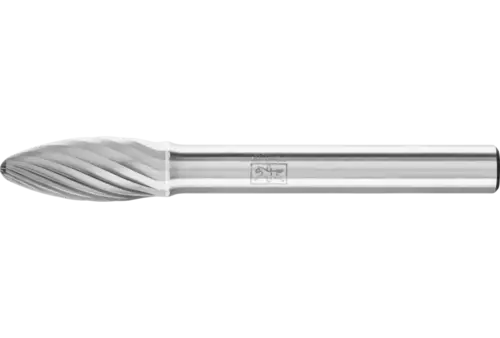 Trzpień frezarski ze stopów twardych kształt płomienia B Ø 08 × 20 mm trzpień Ø 6 mm Z3 uniwersalne średnie 1