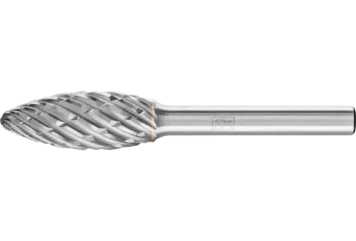 Wysokowydajny trzpień frezarski ze stopów twardych STEEL kształt płomienia B Ø 12 × 30 mm trzpień Ø 6 mm do stali 1