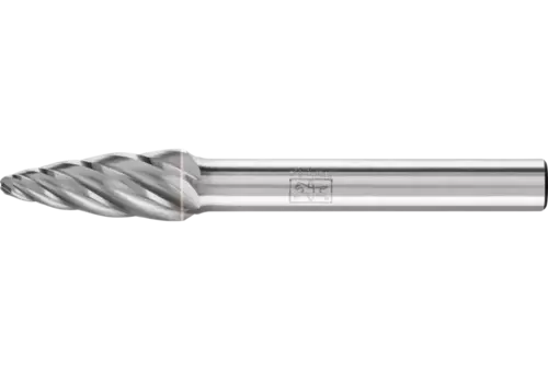 Wysokowydajny trzpień frezarski ze stopów twardych ALU, kształt stożkowy RBF Ø 12 x 25 mm, trzonek Ø 6 mm do aluminium / metalu 1