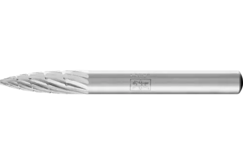 Trzpień frezarski HSS o kształcie pocisku K Ø 06 × 18 mm trzpień Ø 6 mm Z 3 uzębienie uniwersalne średnio drobne 1