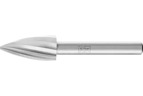 Trzpień frezarski HSS o kształcie pocisku K Ø 12 × 25 mm trzpień Ø 6 mm Z 1 uniwersalne grube 1