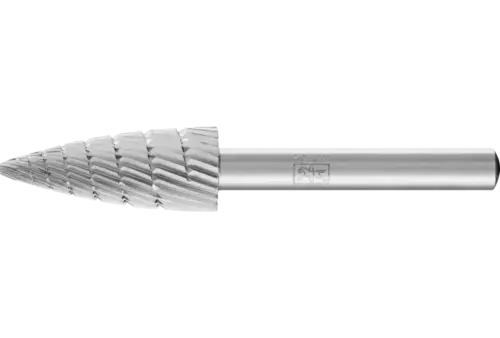 Trzpień frezarski HSS o kształcie pocisku K Ø 12 × 30 mm trzpień Ø 6 mm Z 3 uzębienie uniwersalne średnio drobne 1